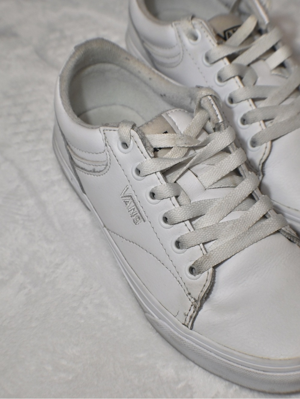 Vans White Low-Top Lace-Up Sneakers